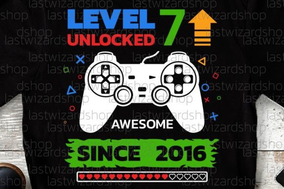 Birthday Boy Gamer Level 7 Svg