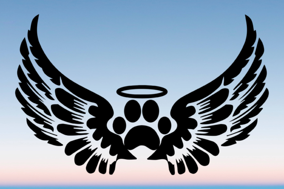 Dog Mom Paw Memorial Angel Wings Graphics for Crafts