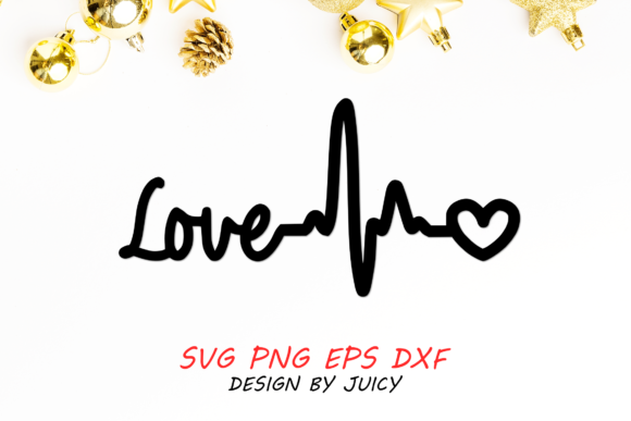 ECG Heartbeat and Love Svg for Cricut