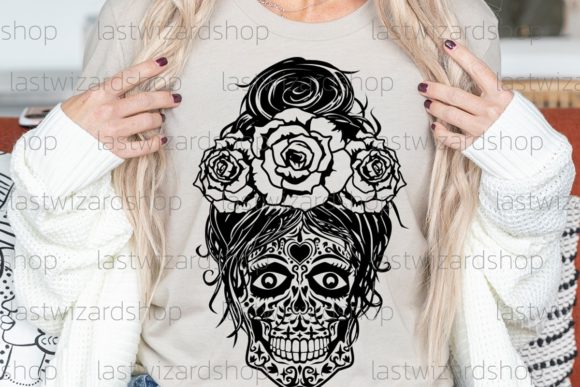 Flower Mom Skull Svg Graphics and Crafts