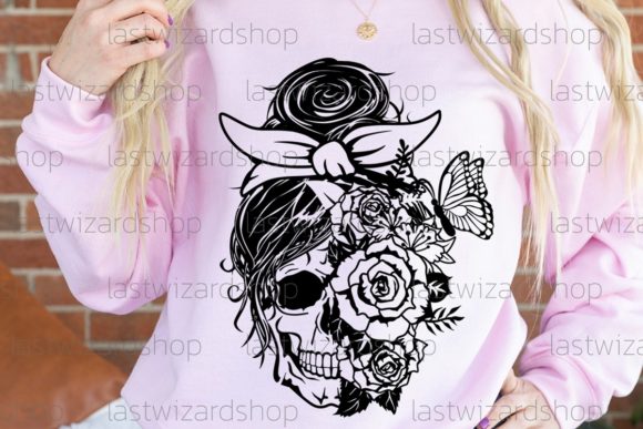 Half Floral Svg, Half Skull Svg Graphics and Crafts