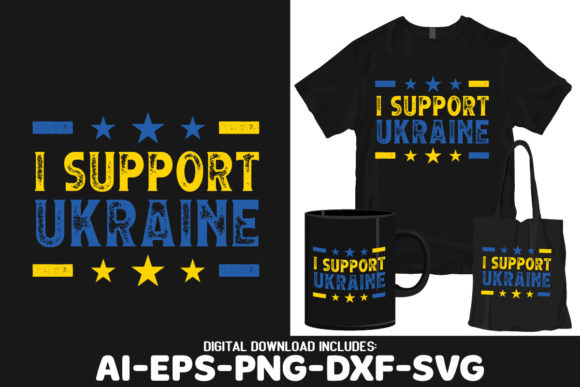 I Support Ukraine Sublimation Design SVG for Graphics & Crafts