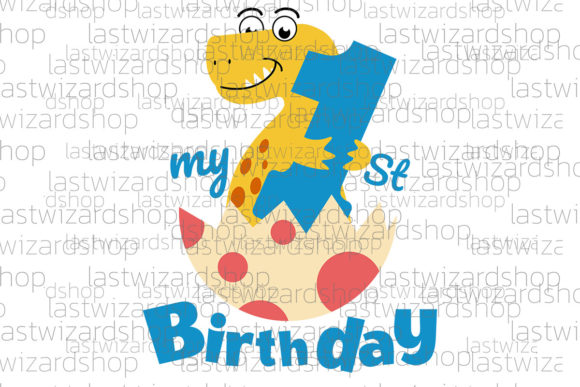 My 1st First Birthday Dinosaur Svg, Graphics & Crafts