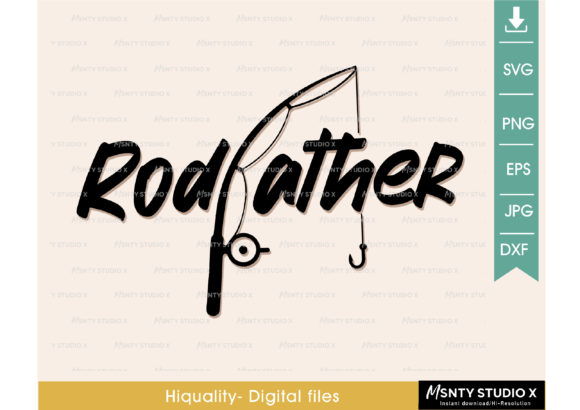 Rodfather Funny Dad Fishing SVG for Crafts Graphics