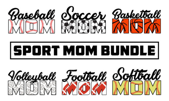 Sport Mama Bundle: Sport Mom SVG Bundle for Graphics & Crafts