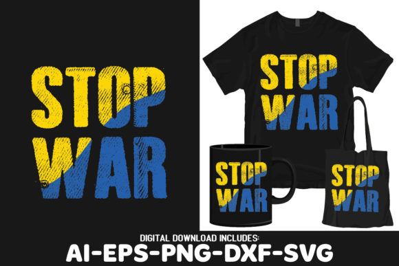 Stop War Support Ukraine Design SVG PNG for Branding and Marketing Graphics
