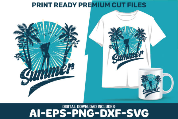Summer Spring Beach SVG Graphics for Crafts